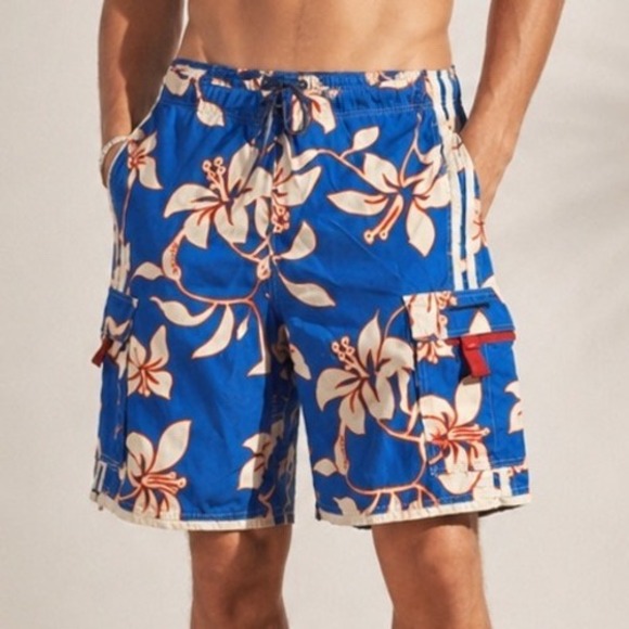 Abercrombie & Fitch Other - Abercrombie & Fitch Mens  Shorts Size L Blue Floral Cargo Board Swim Trunks
